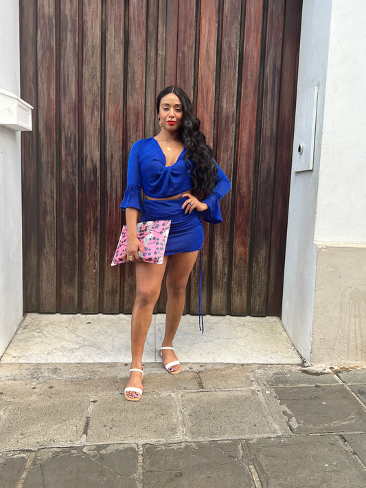 Puerto Rican Blue Skirt Set